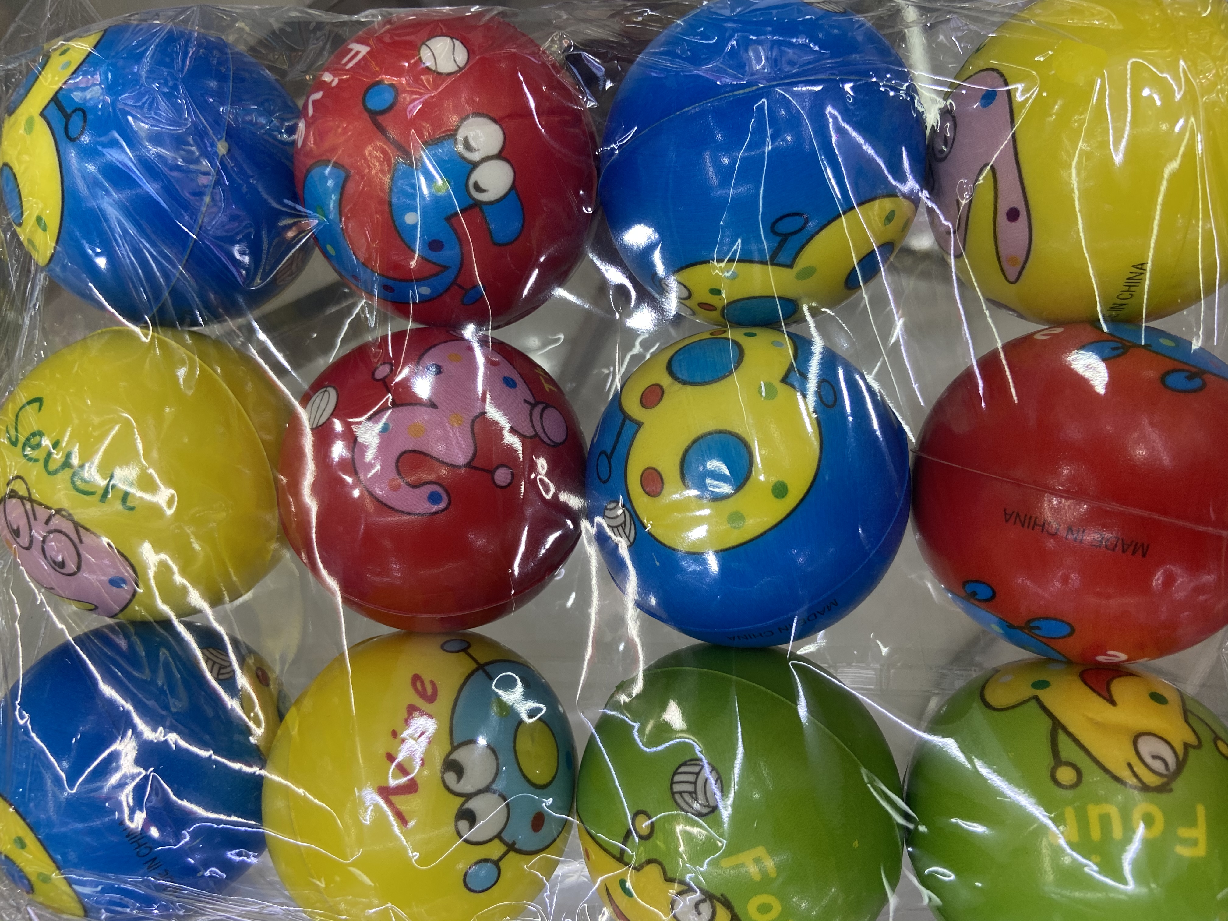 Factory direct sales 6.3 cm colorful dizzy-patterned toys for girls and boys, sponge balls, foam balls, children's toys. 12/opp detail image 4
