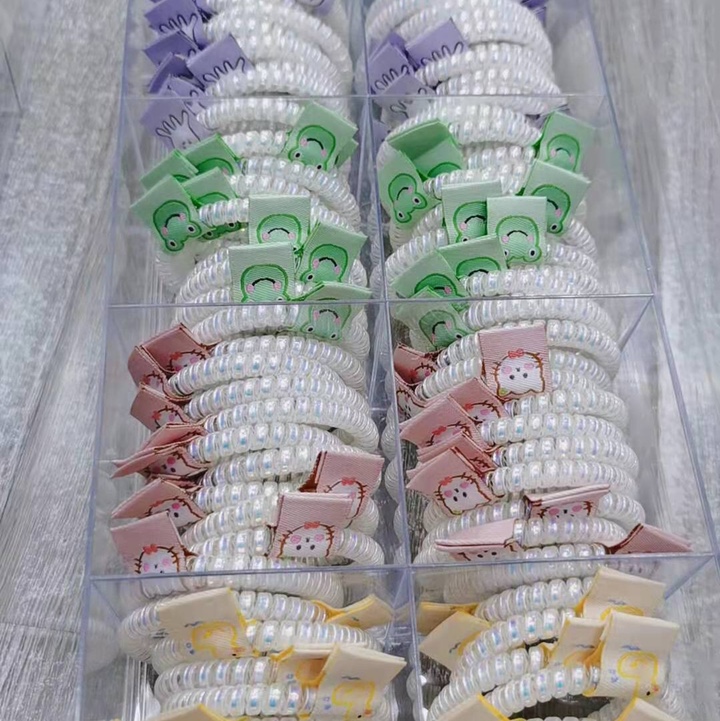 电话线贴标卡通