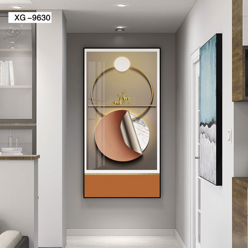 Aluminum alloy crystal porcelain crystal shell Morandi entrance painting 5️ ️ Application Scenario