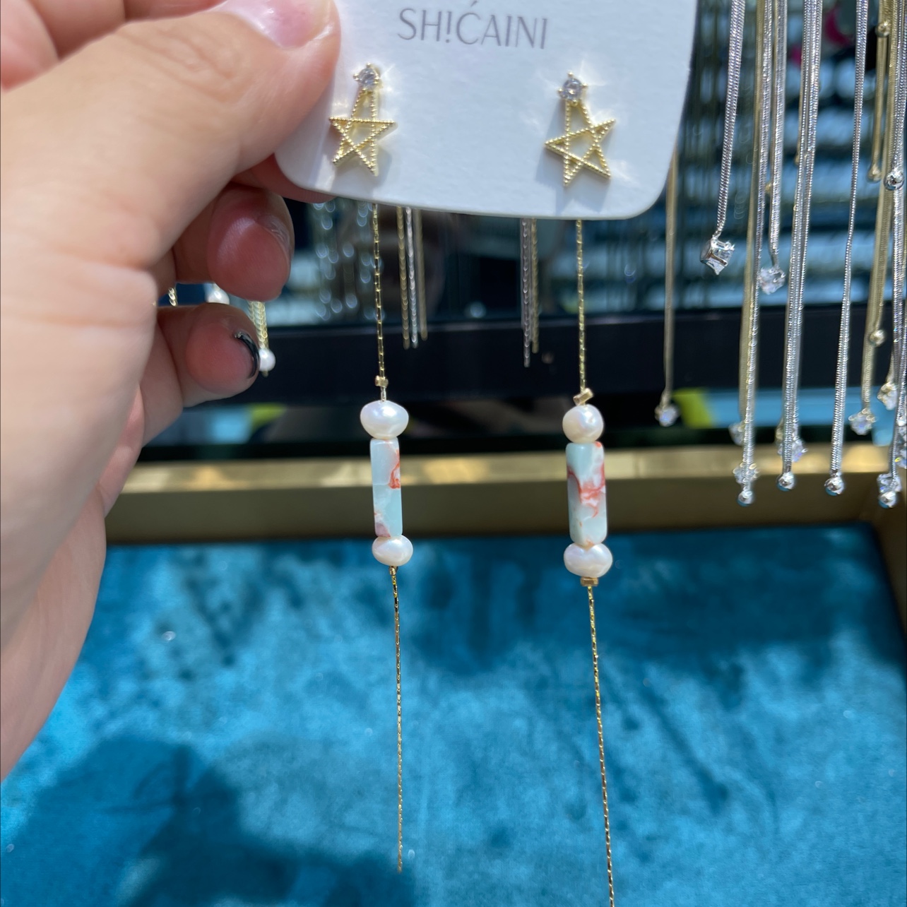 Natural pearl stone stars