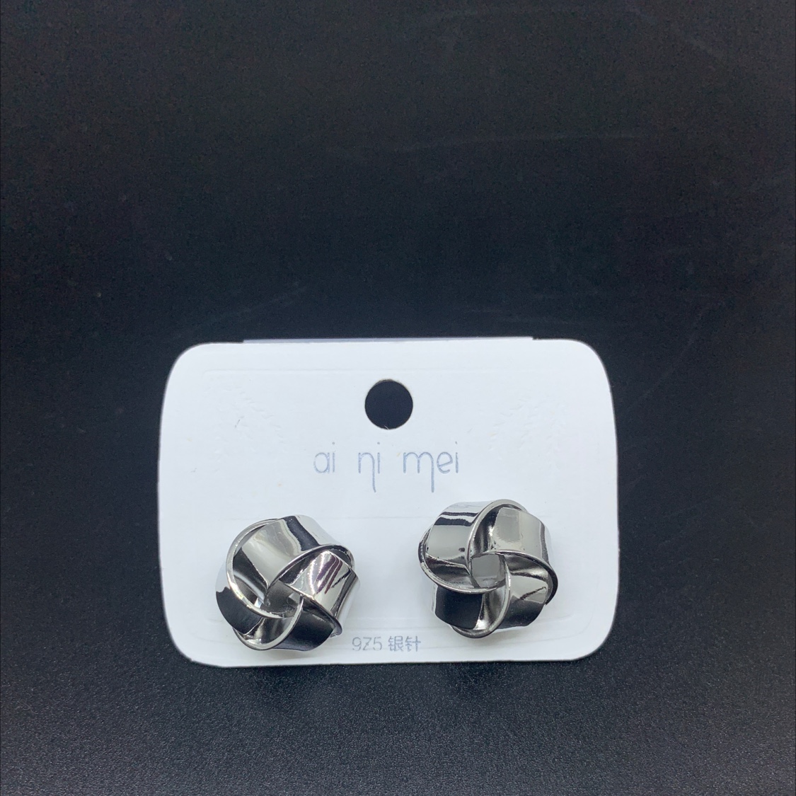 925 silver needle twisted flower simple and small stud earrings French elegance earrings Item Picture