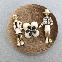 Korean fashion cute brooch Corsage pin Korean luxury atmospheric coat sweater pin cardigan button double accessory woman