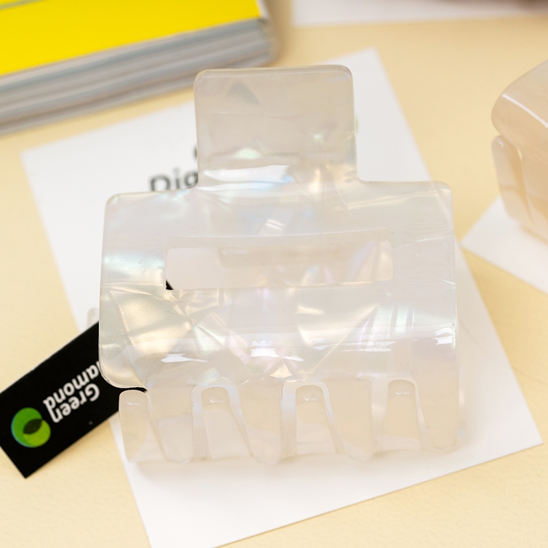 Simple acetate hair gripper checkered claw clip, refreshing plastic claw clip, half-princess hair clip, medium-sized hair claw hair accessory Item Picture