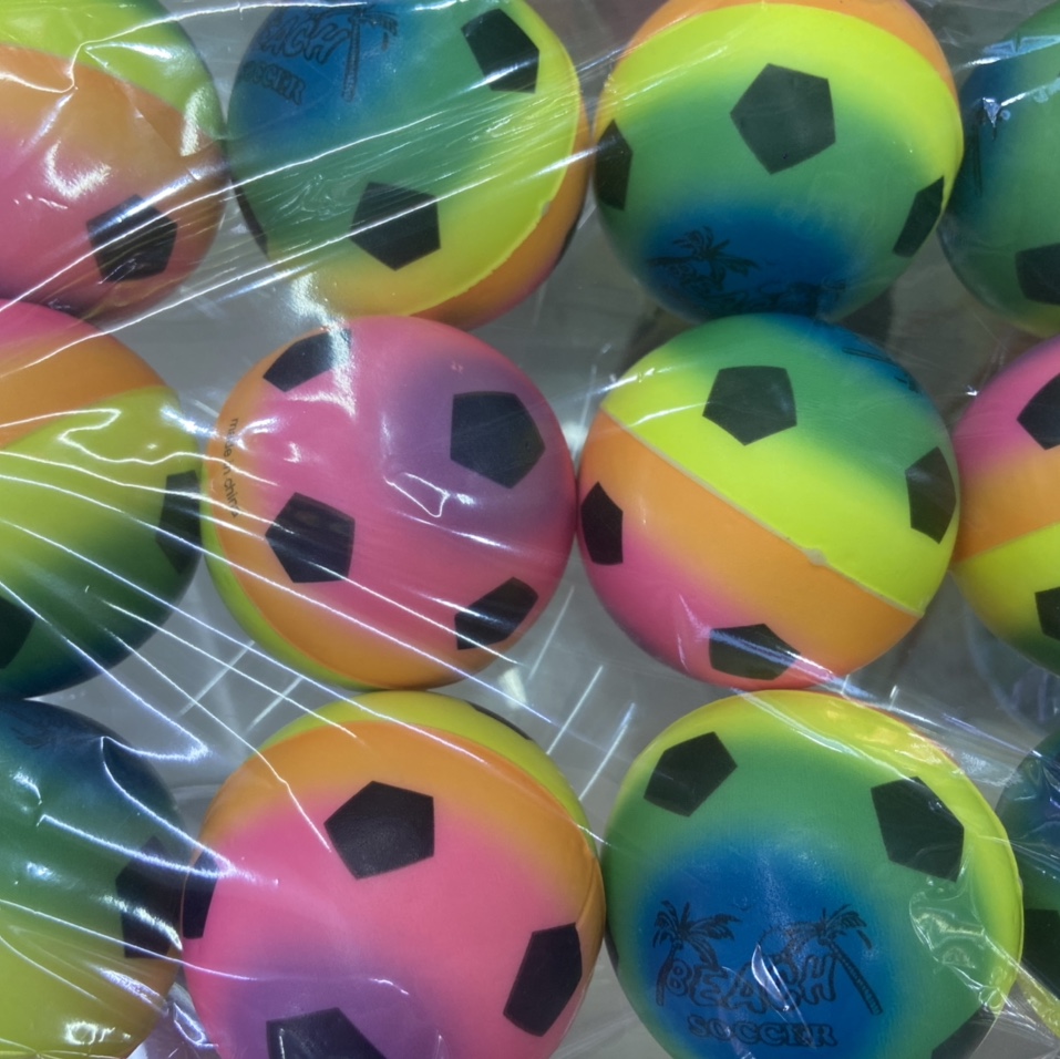 Factory direct sales 6.3 cm rainbow-colored football toys for girls and boys, sponge balls, foam balls, children's toys. 12/opp