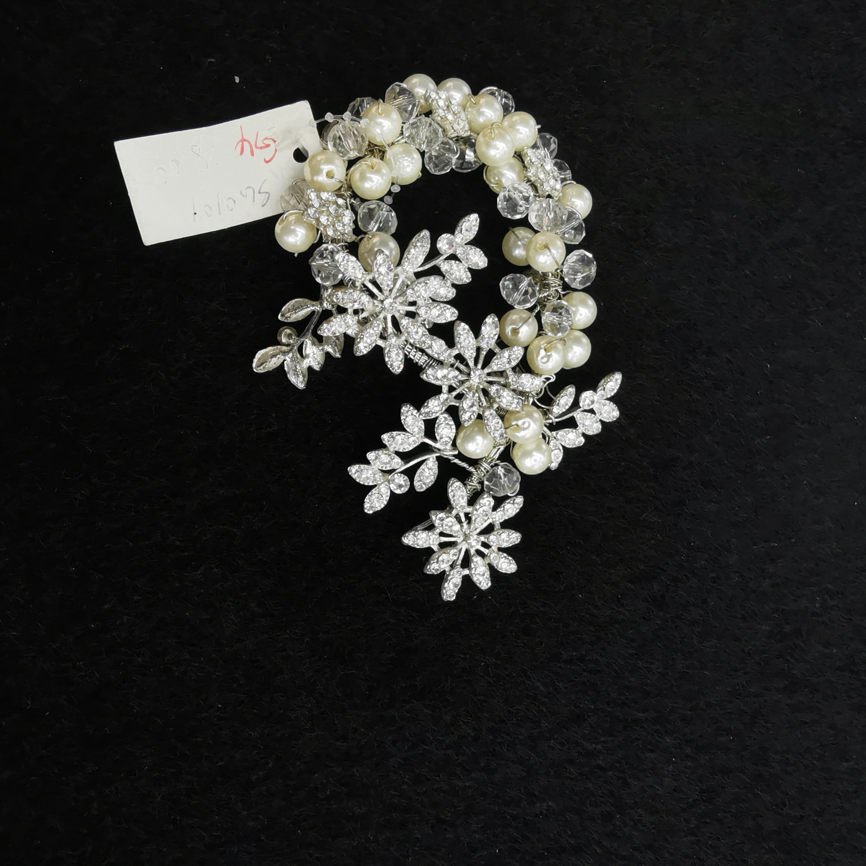 Hair comb show Beauty Rhinestone pearl gold leaf hair insert Hairpin dress accessory headpiece