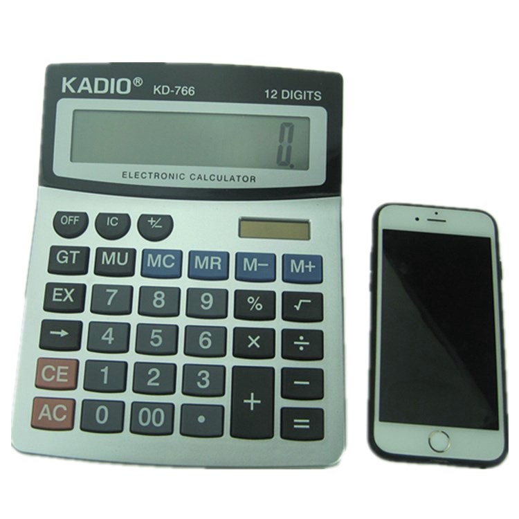 新款太阳能计算器KD-766 办公财务商务计算器 12位数字显示 大摁键 计算器详情图5