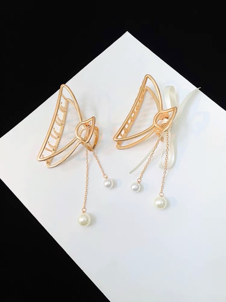 Tassel hair clips, large volume, large-sized hair clips, headwear, hair clips, women's summer, new style hair clips at the back of the head, elegant and less clingy Item Picture