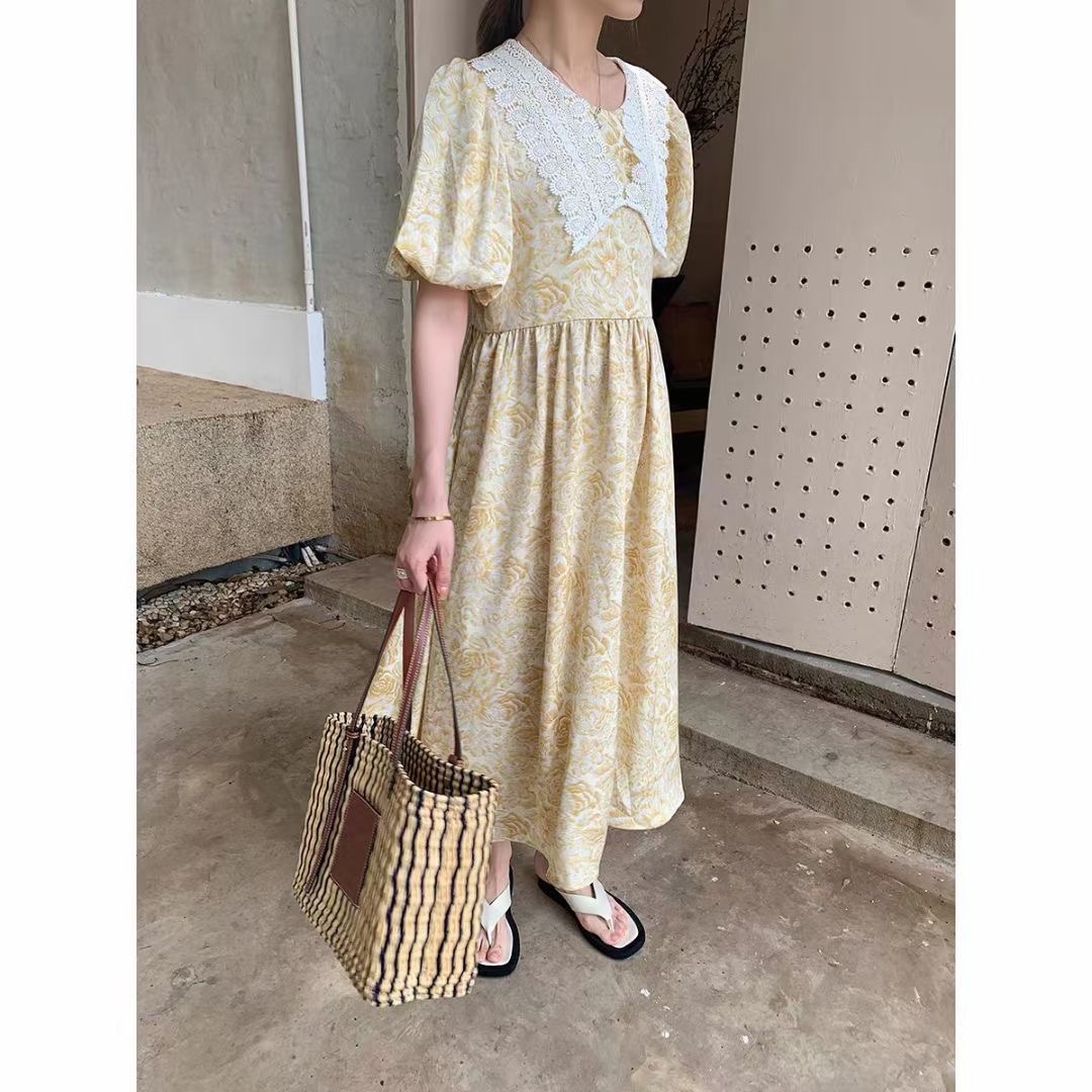 Emerald flower yellow dress