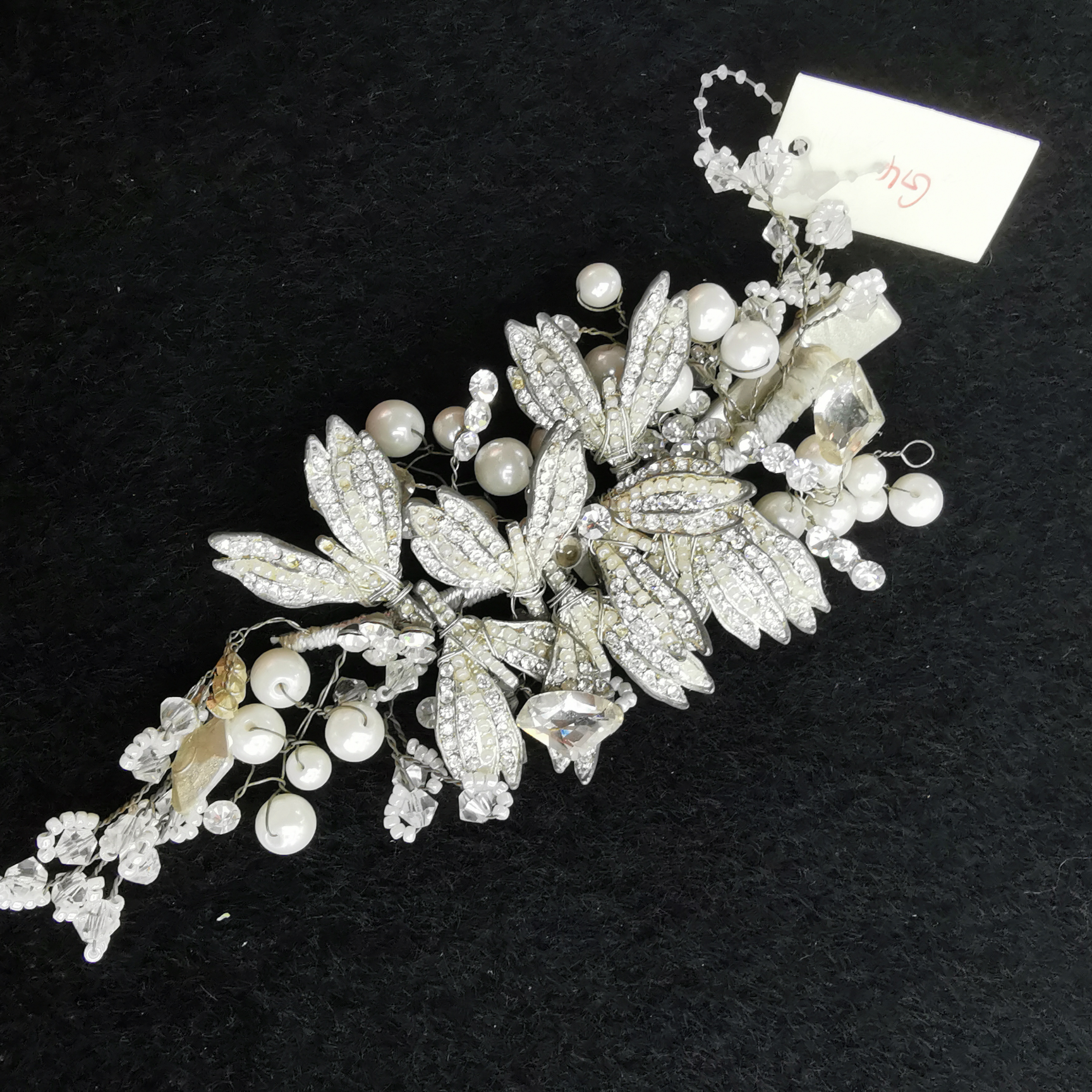 Hand-made rhinestone hair comb wedding dress styling headdress accessories edge clip