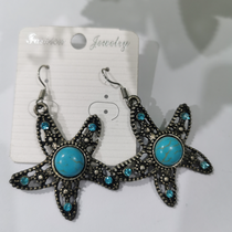 Starfish, turquoise earrings