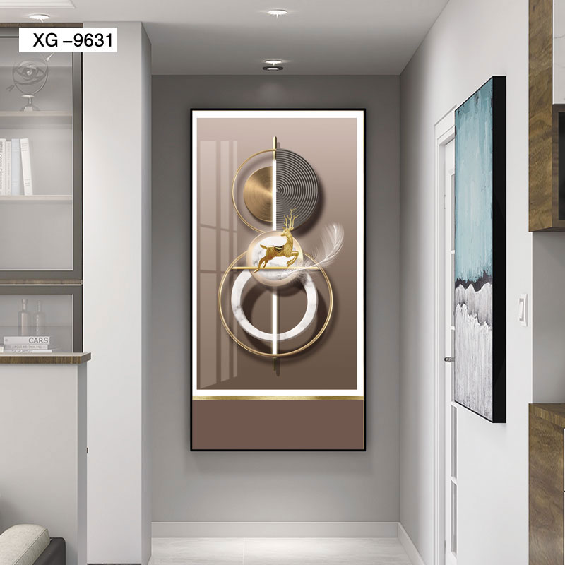 Aluminum alloy crystal porcelain crystal shell Morandi entrance painting 5️ ️