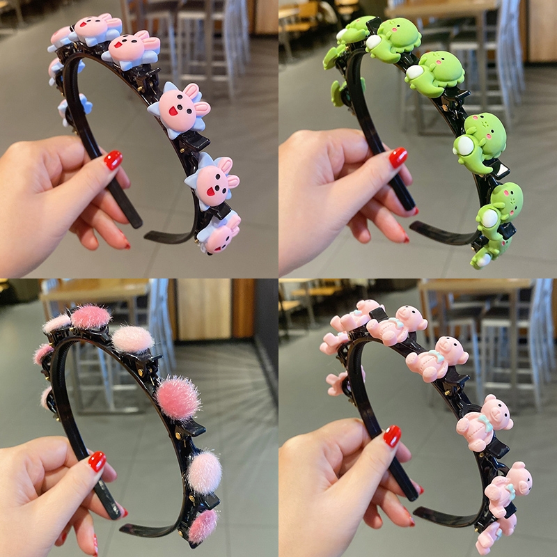 儿童碎发发箍女编织女童头箍编发夹子发卡发饰品头饰盘发编发神器