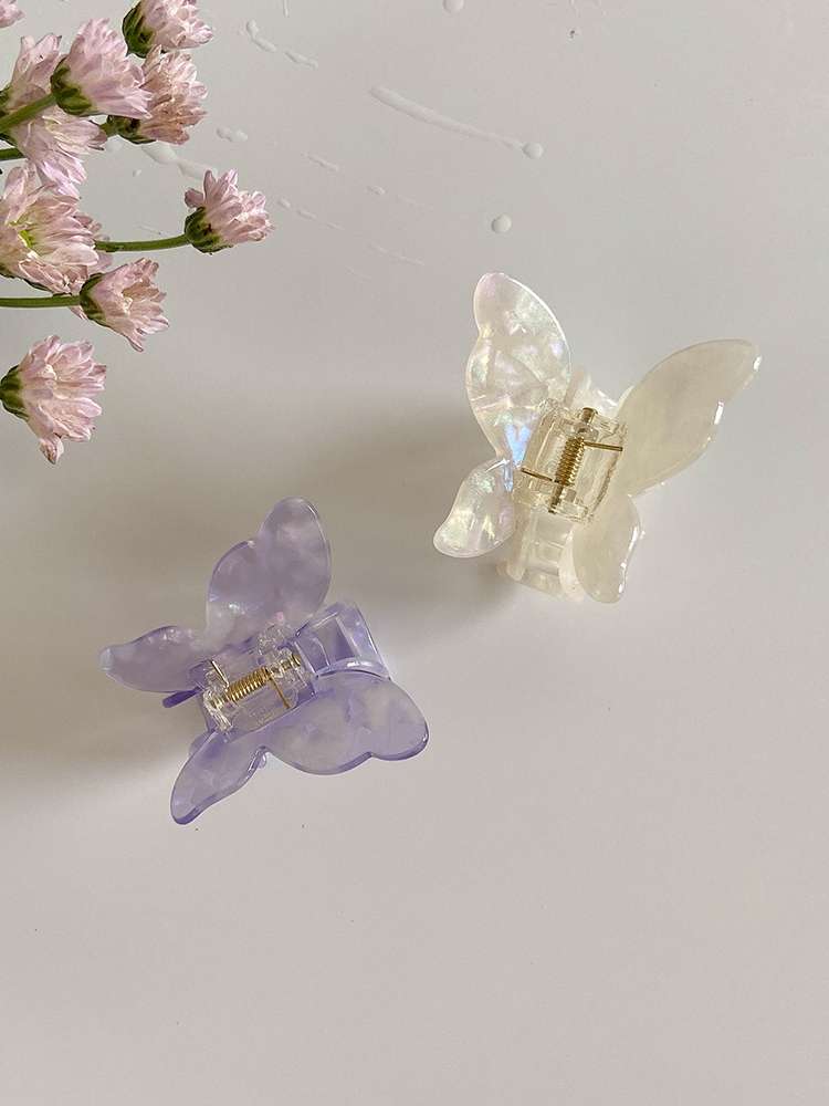 Super ethereal butterfly hairpin, medium-sized, half tied at the back of the head, hairpin with a mermaids' color resin hairpin for women details Picture