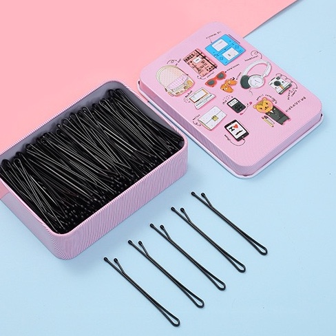Hairpins, steel clips, headwear, small clips, black hairpins, women's one-line clips, tight accessories, bangs, broken hair, top clips, adult side clips