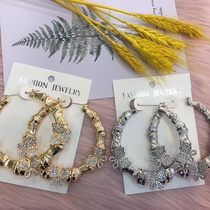 Net red explosive metal butterfly design diamond element earrings female, net red temperament