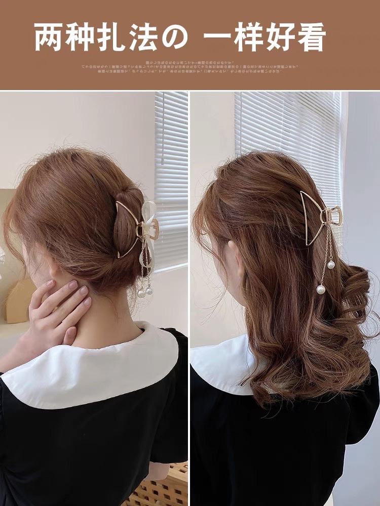 Tassel hair clips, large volume, large-sized hair clips, headwear, hair clips, women's summer, new style hair clips at the back of the head, elegant and less clingy detail image 4