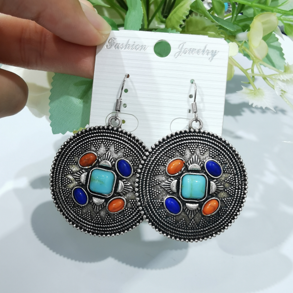 Colored stone earrings