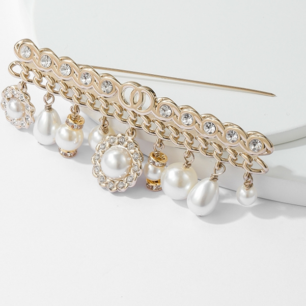 Pearl brooch women's anti-slip pin fixed clothing artifacts cardigan neckline high-grade pin hat shirt accessories