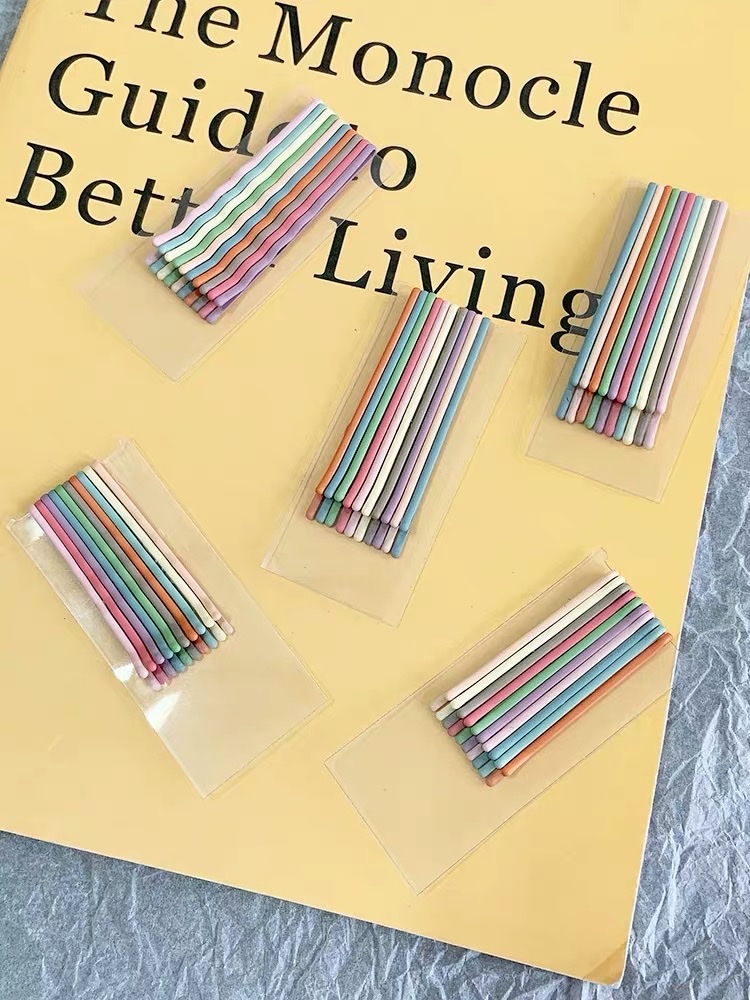 The ins Korean version of the Internet celebrity colorful hairpin is a versatile candy-colored hairpin for girls. It features a one-piece clip with a side clip and a small headpiece for girls Application Scenario