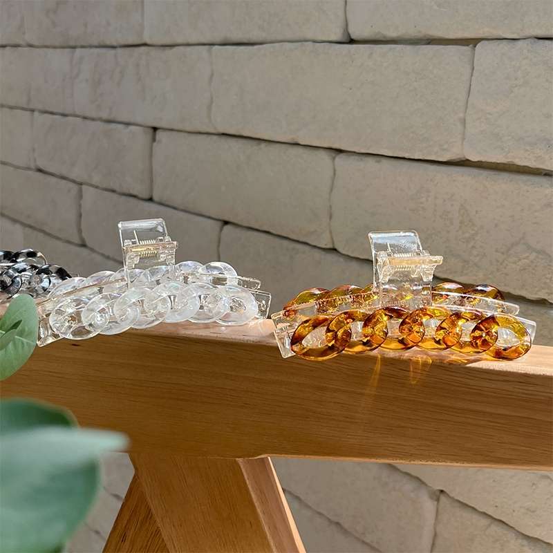 Transparent resin back of the head, straight clip, large grappling clip, hair clip, updo, shark hairpin, hair clip, hair grab, headwear Item Picture