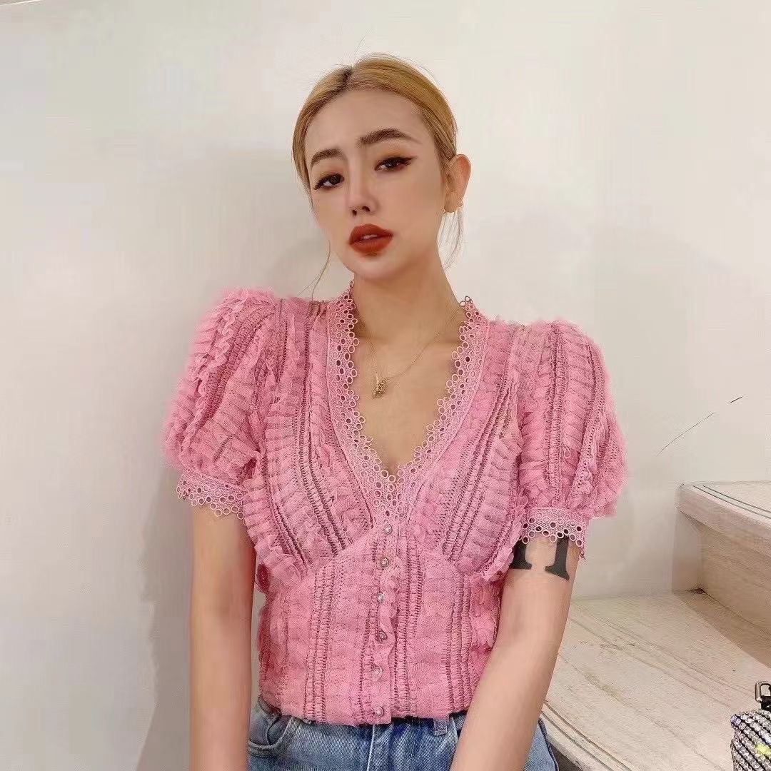 Lace pink top