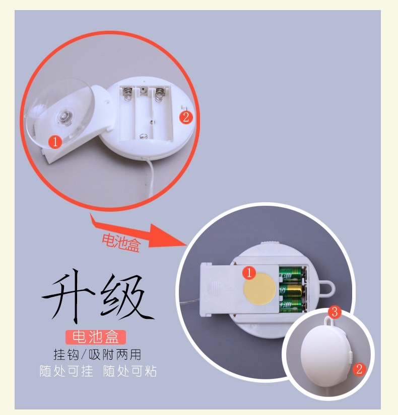 跨境爆款新款彩画灯圣诞节橱窗装饰星星灯房间布置吸盘电池挂灯圣诞快乐详情图6