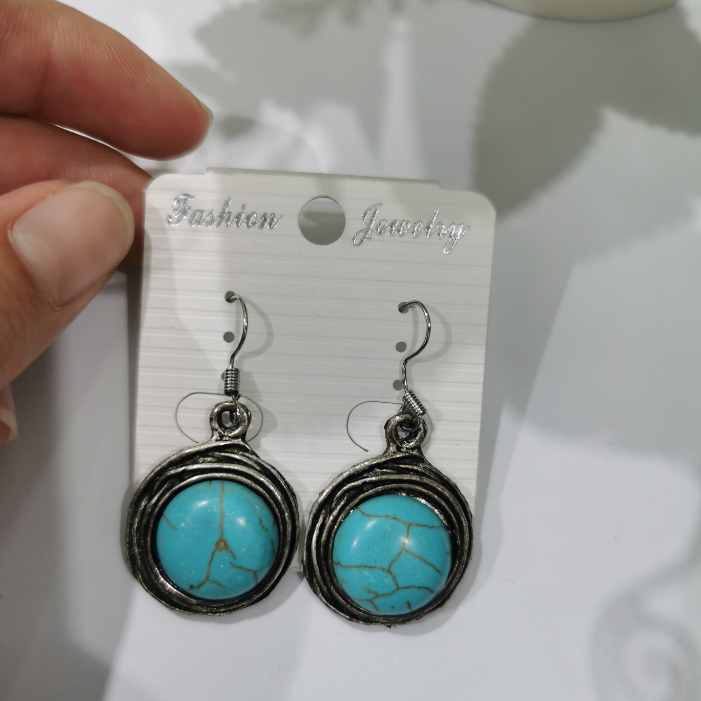 Matching turquoise earrings