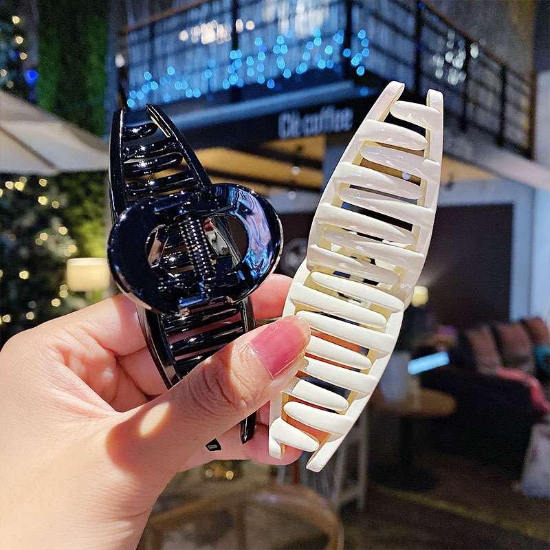 ins hair bun claw clips, Korean simple and stylish big hair clips, popular back hair clips, bath claw clips, makeup solid color hair accessories Specification image