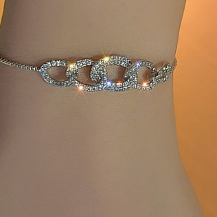 Korean microinlaid zircon bracelet delicate chain pull out bracelet