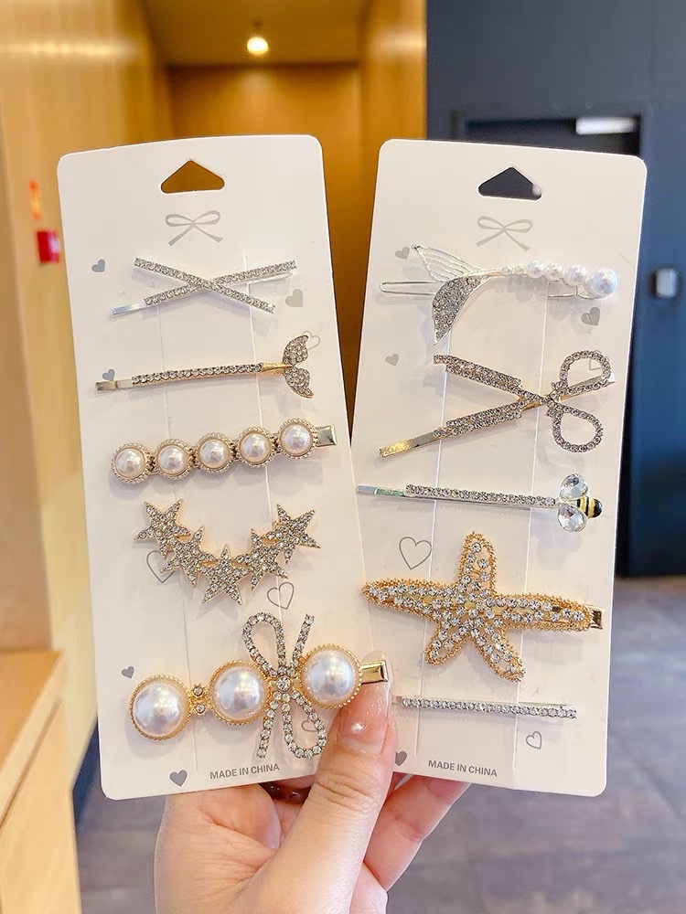 The 2021 new water diamond hair clip, side one-piece clip for girls, Korean ins bangs hair clip headwear detail image 3