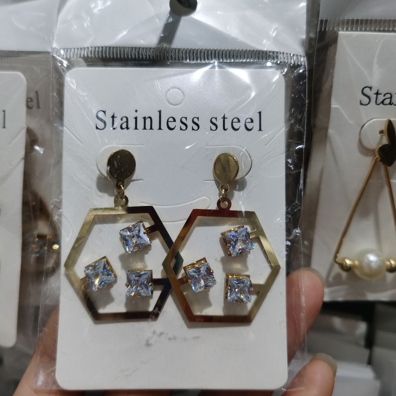 Titanium steel earrings 3