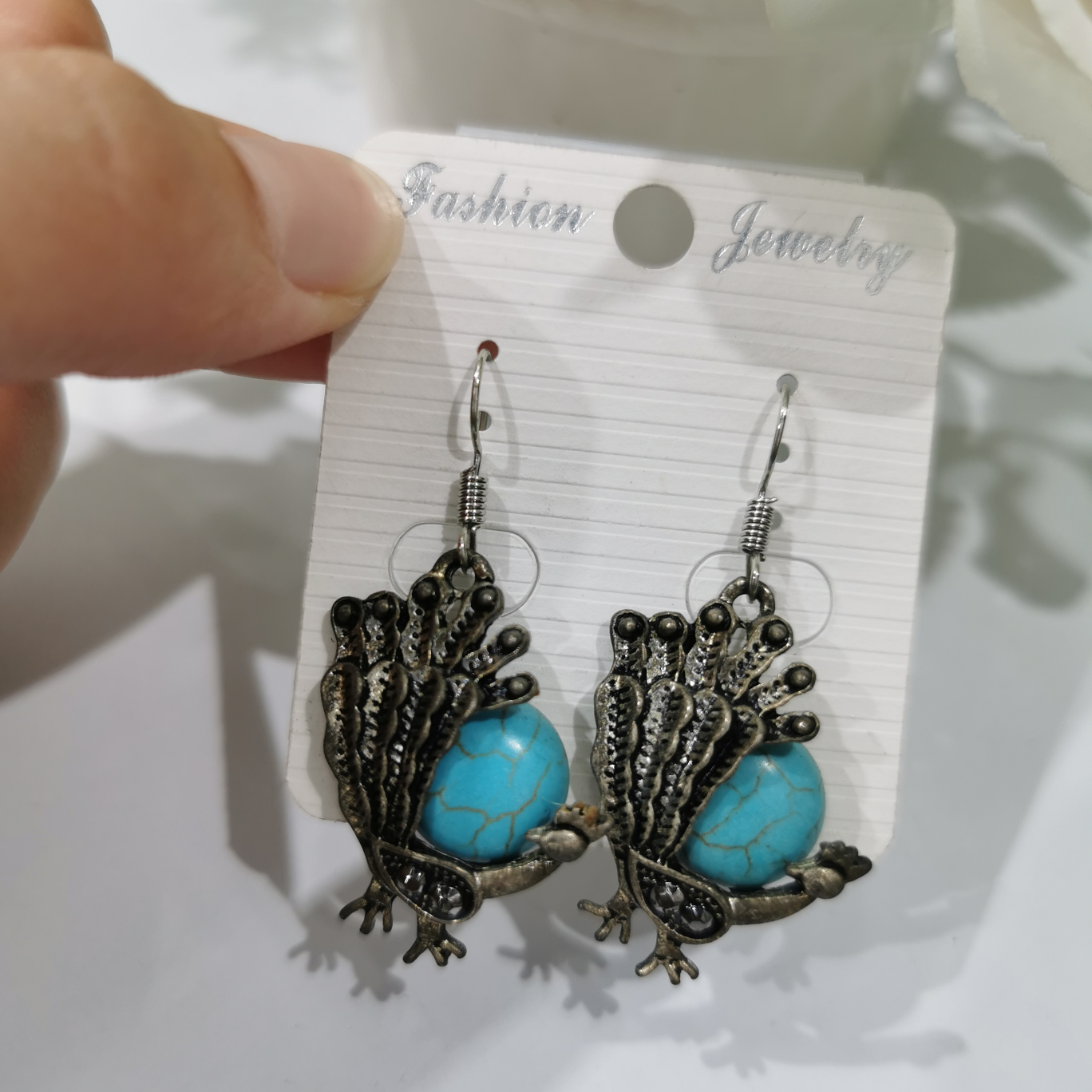Peacock earrings