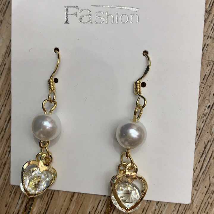 美之琴饰品098时尚潮流韩版珍珠桃心耳环