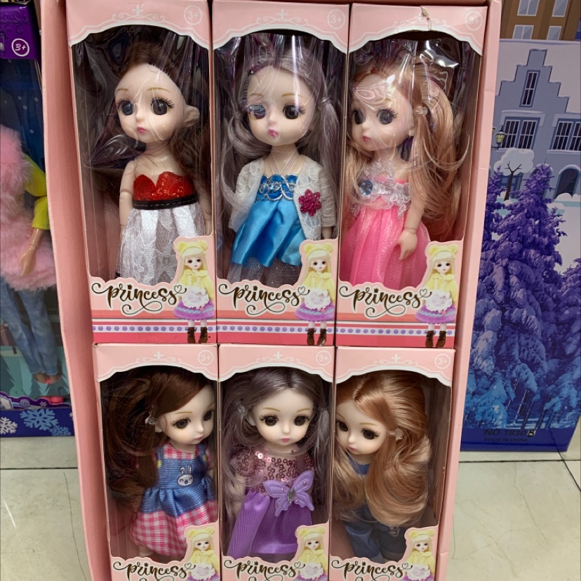 17厘米芭妮比娃娃公主一套可换装跃咚洋娃娃女孩玩具生日礼物6件套