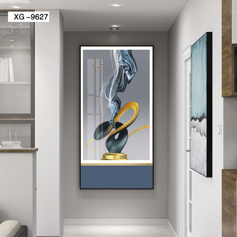 Aluminum alloy crystal porcelain crystal shell Morandi entrance painting 5️ ️ Specification image