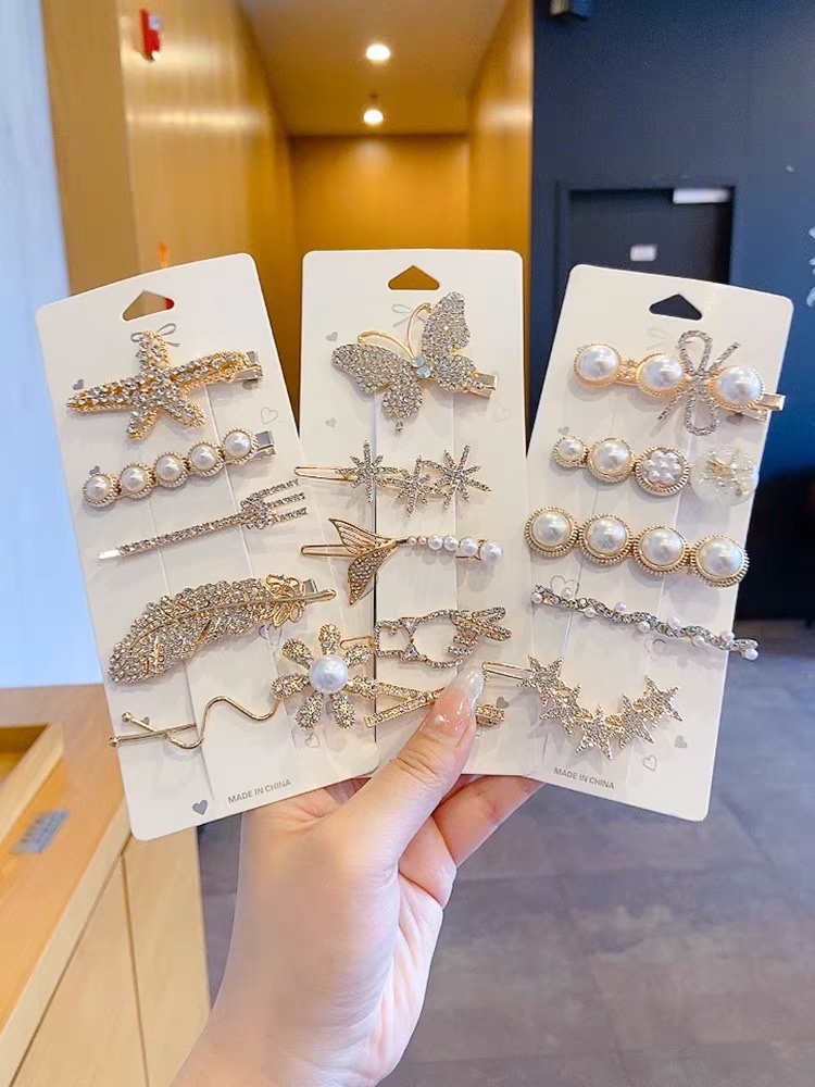 The 2021 new water diamond hair clip, side one-piece clip for girls, Korean ins bangs hair clip headwear detail image 1