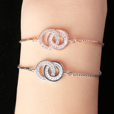 Korean microinlaid zircon bracelet delicate pull bracelet rope women
