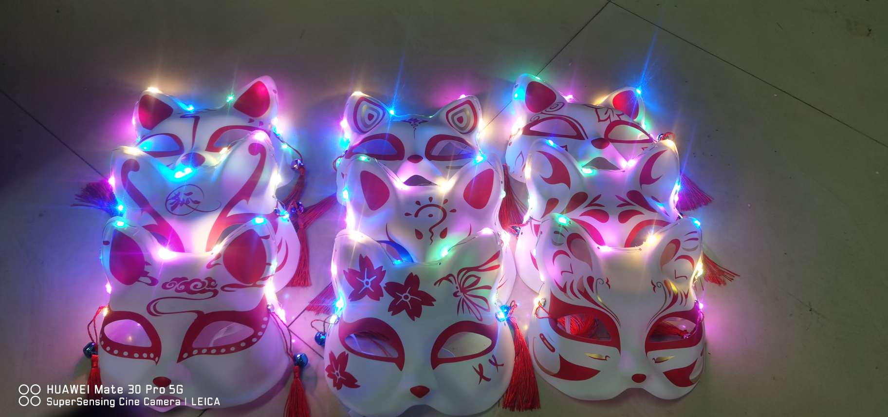 发光猫面具细节图