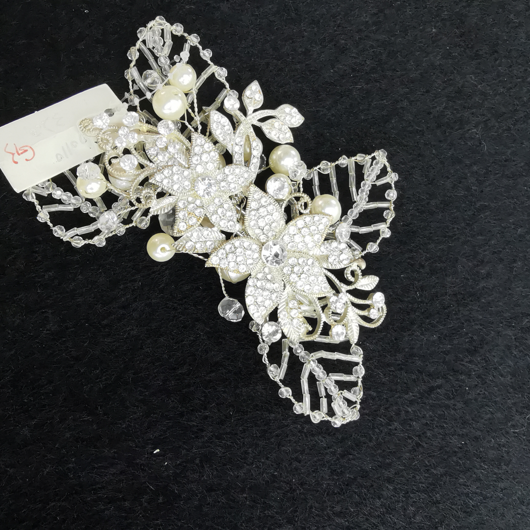 Pearl hand-made rhinestone hair comb wedding dress styling headdress edge accessories