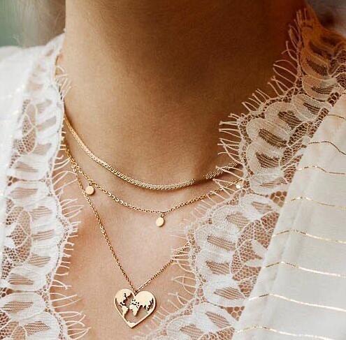 欧美月牙🌙三层项链详情图12