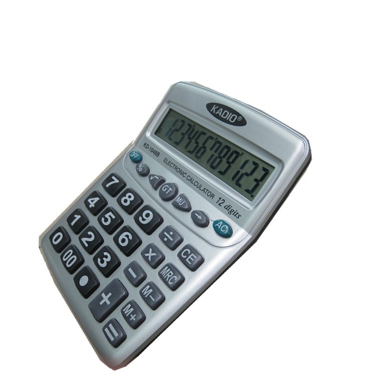 厂家供应 大屏幕大按键桌面KADIO 实用计算器  KD- 1048B 12位数字显示计算器详情图4
