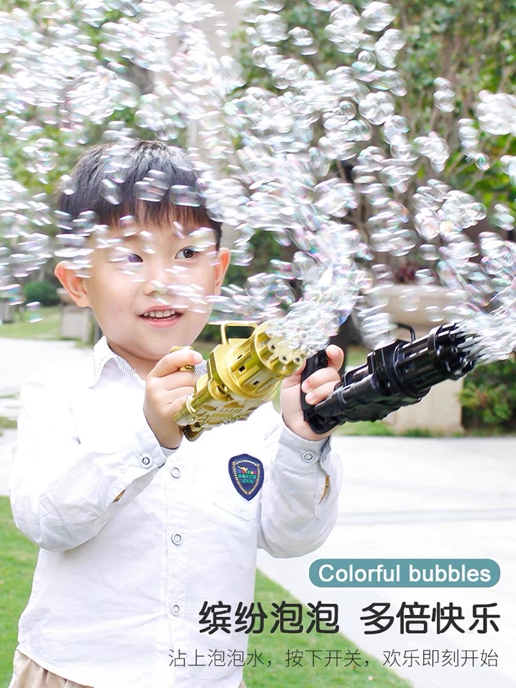 加特林泡泡机抖音同款网红儿童电动泡泡枪玩具多孔出泡地摊玩具细节图