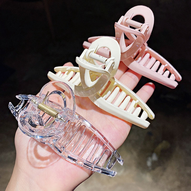 ins hair bun claw clips, Korean simple and stylish big hair clips, popular back hair clips, bath claw clips, makeup solid color hair accessories