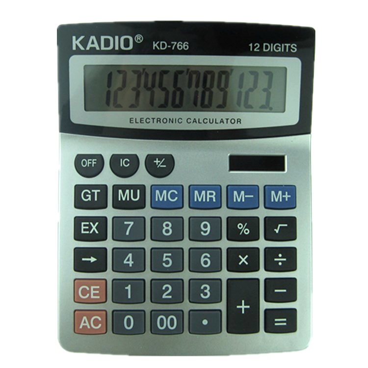 新款太阳能计算器KD-766 办公财务商务计算器 12位数字显示 大摁键 计算器详情图2