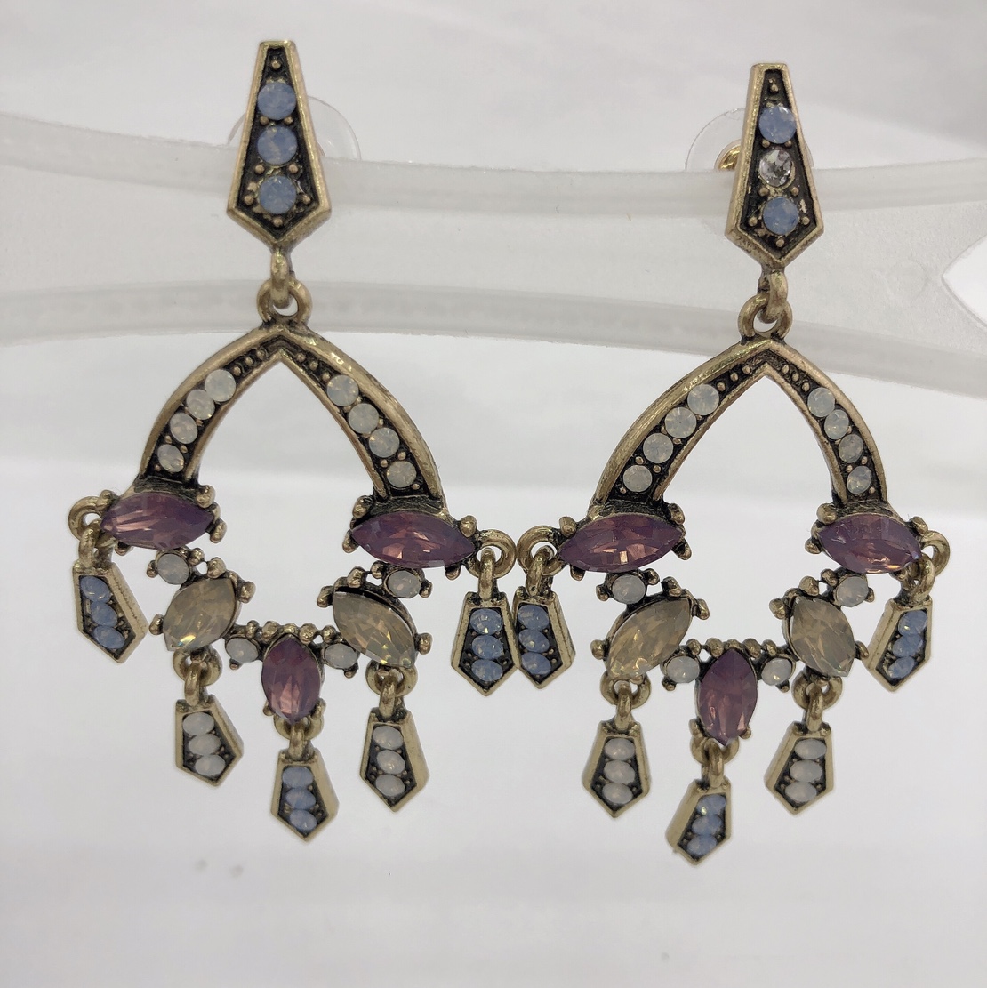 Trendy European and American retro personality temperament fringe long resin earrings thumbnail