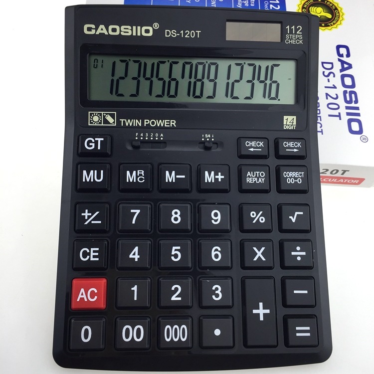 厂家供应 大屏幕大按键桌面GAOSIIO  实用计算器 DS- 120T 14位数字显示计算器产品图