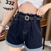 Dark blue denim shorts