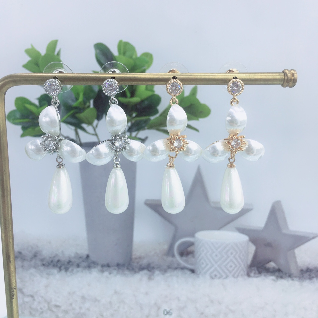 2高级感珍珠耳钉女气质韩国网红耳饰