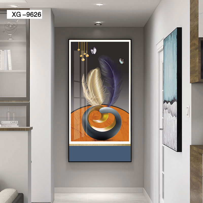 Aluminum alloy crystal porcelain crystal shell Morandi entrance painting 5️ ️ Item Picture