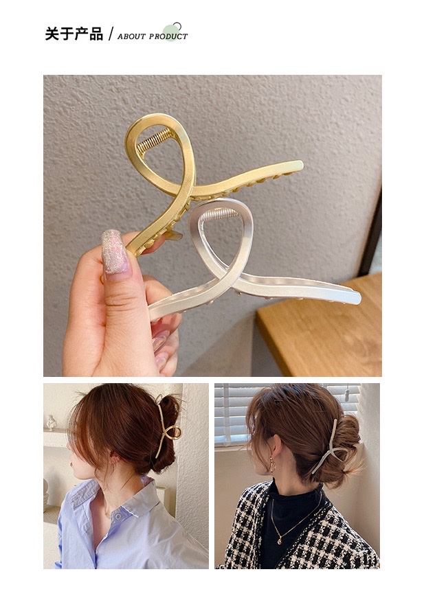 A large metal hairpin at the back of the head, a Korean elegant hairpin, a shark clip for fixing hair detail image 6